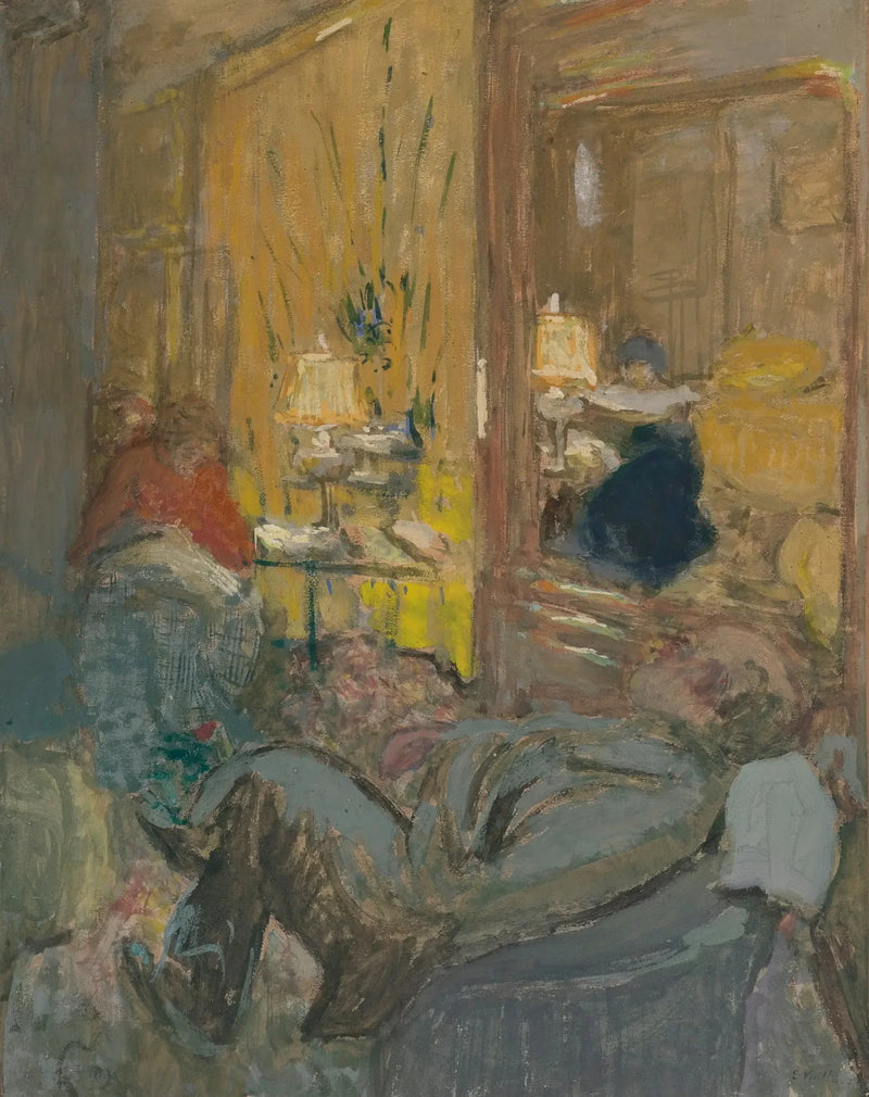 Interieur met drie personen - Édouard Vuillard