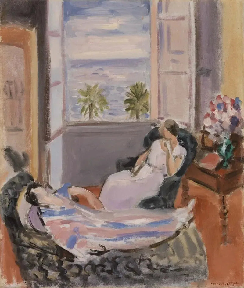 Interieur met twee figuren, open raam (Interieur met twee figuren, open raam) - Henri Matisse