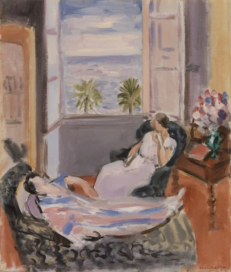 Interieur met twee figuren, open raam (Interieur met twee figuren, open raam) - Henri Matisse