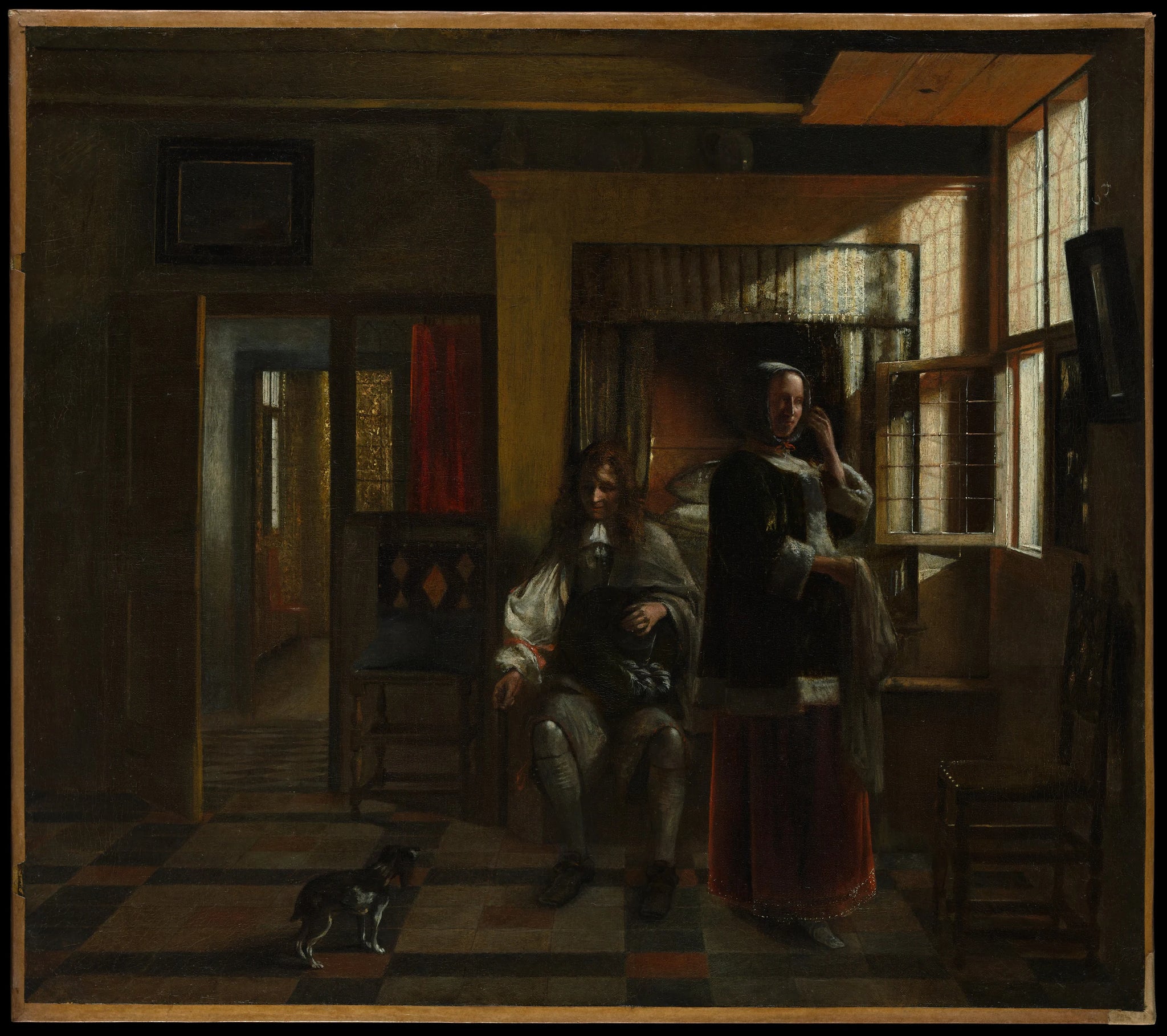 Intérieur avec un jeune couple - Pieter de Hooch