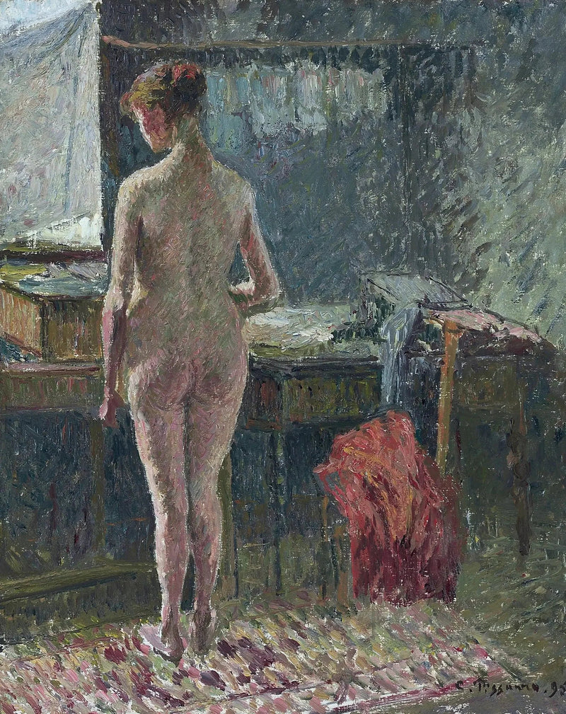Interieur met naakt van achter - Camille Pissarro