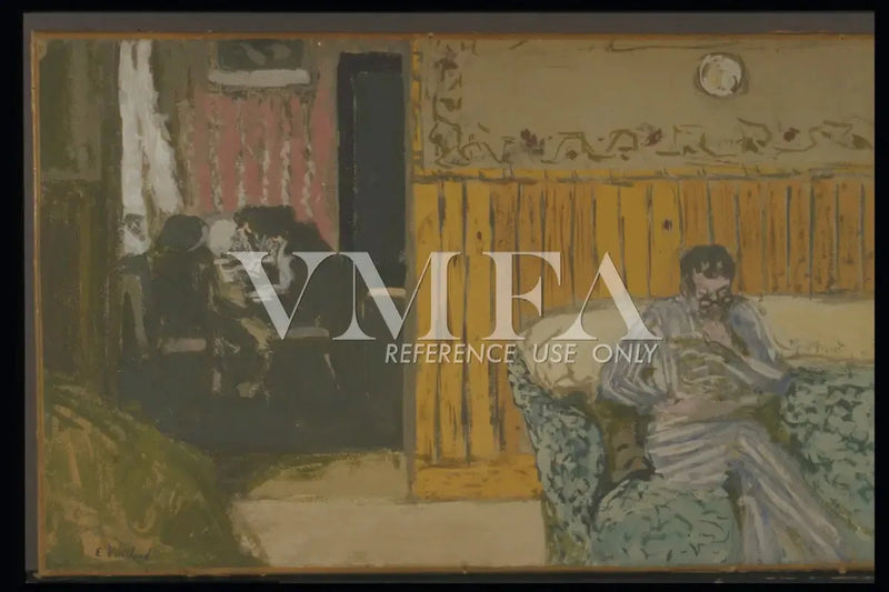 Interieur met een man die leest - Édouard Vuillard