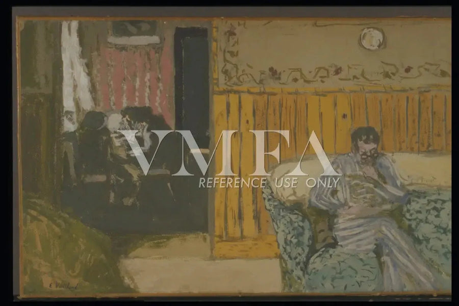 Interieur met een man die leest - Édouard Vuillard
