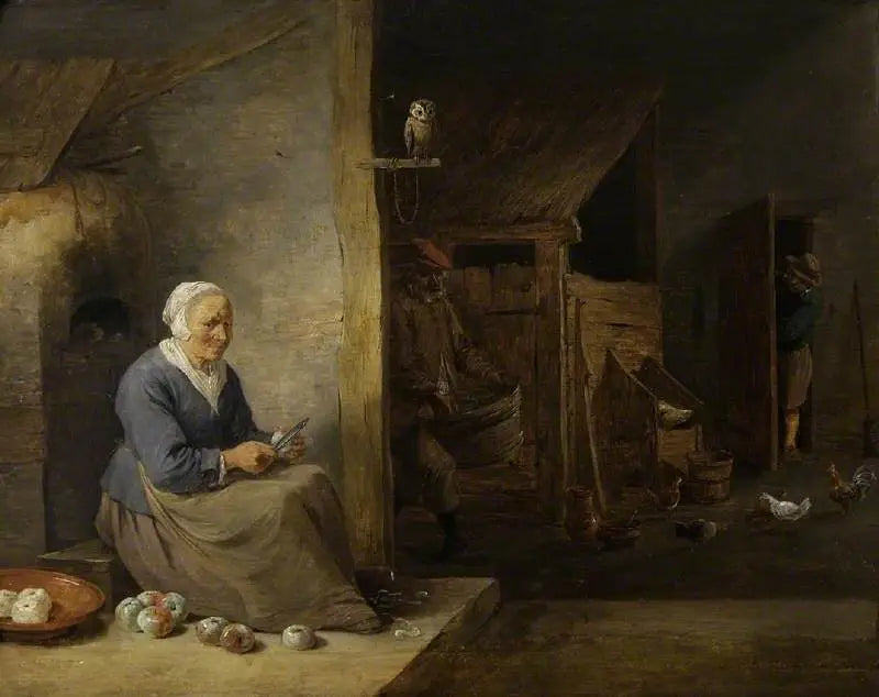 Interieur, met een oude vrouw die appels schilt - David Teniers de Jonge

Source:
Intérieur, avec une vieille femme épluchant des pommes - David Teniers le Jeune