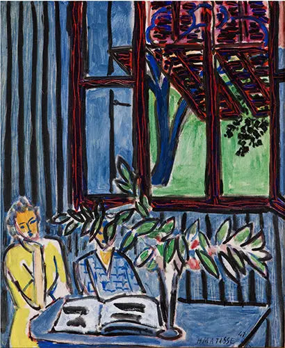 Blauwe interieur met twee jonge meisjes - Henri Matisse