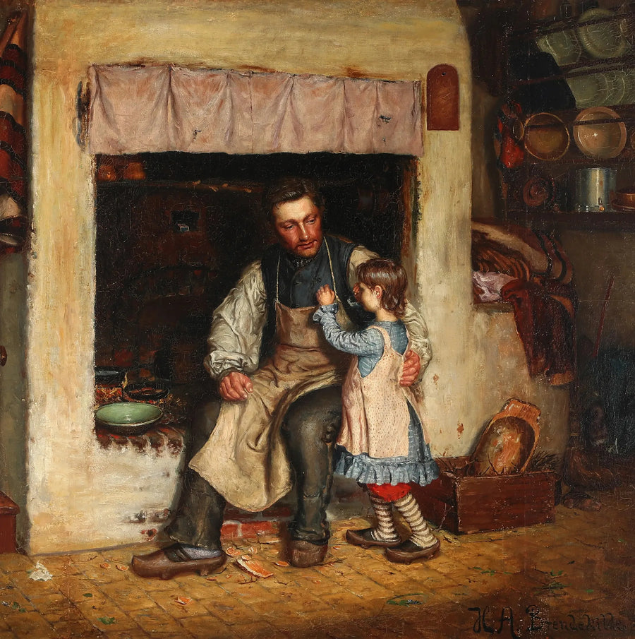 Interieur van een keuken met een klein meisje en een man. - H. A. Brendekilde

Source:
Intérieur d'une cuisine avec une petite fille et un homme. - H. A. Brendekilde
