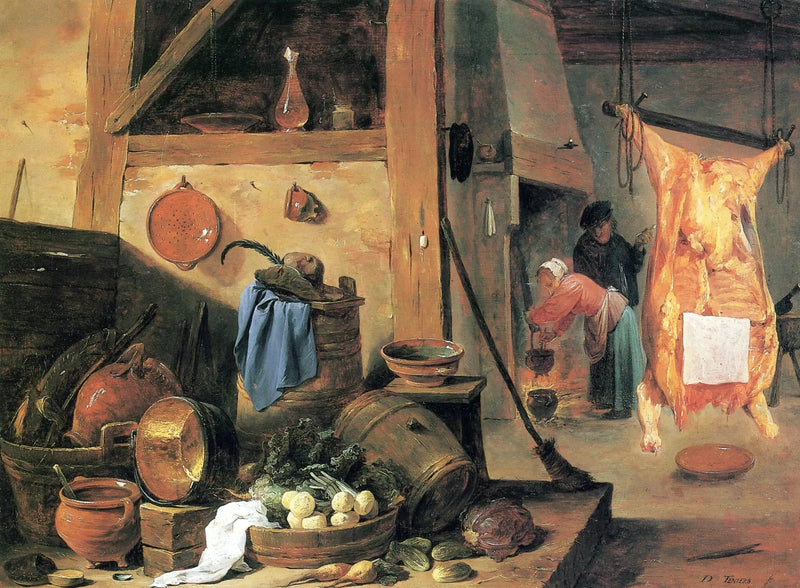 Interieur van een keuken met stilleven en geslacht rund - David Teniers de Jonge

Source:
Intérieur de cuisine avec nature morte et bœuf abattu - David Teniers le Jeune