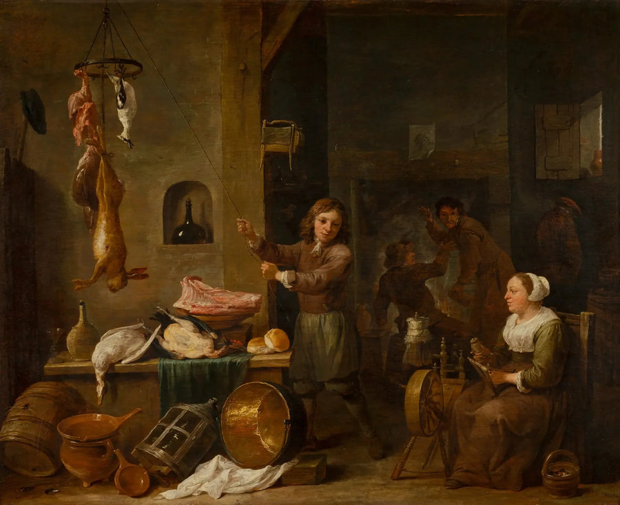 Interieur van een keuken met een jongen en een vrouw met een speeltafel - David Teniers de Jonge

Source:
Intérieur de cuisine avec un garçon et une femme avec une table de jeu - David Teniers le Jeune