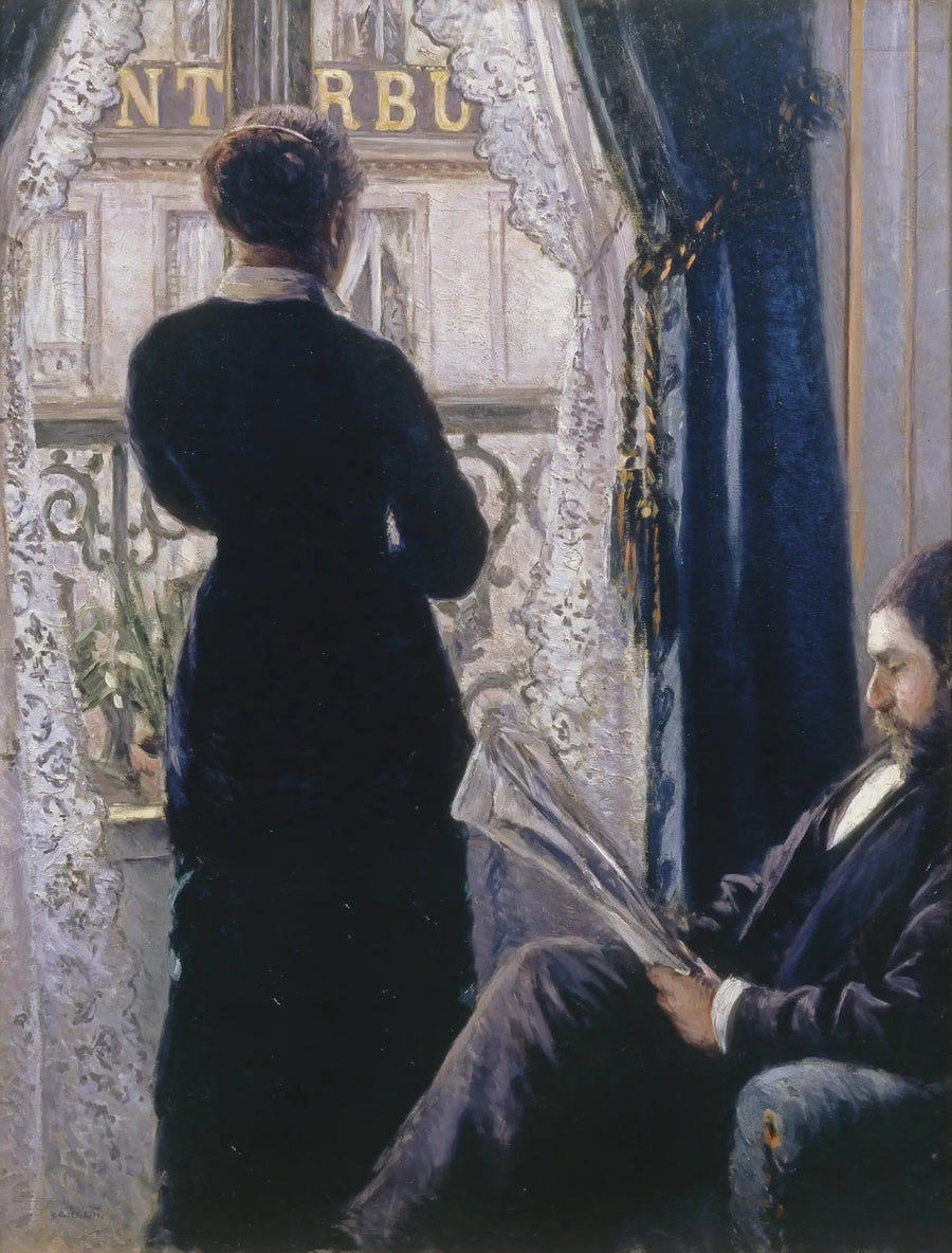 Interieur, vrouw bij het raam - Gustave Caillebotte
