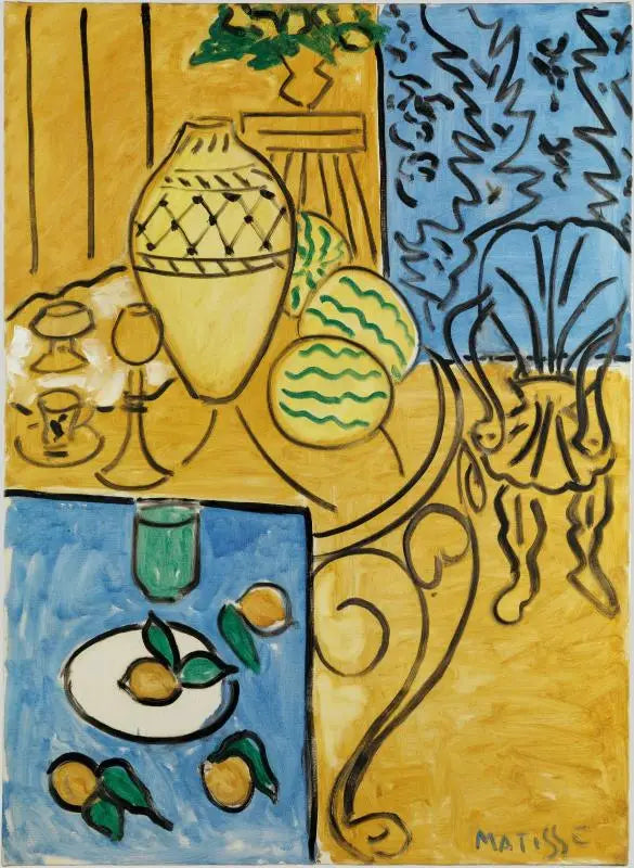 Geel en blauw interieur - Henri Matisse