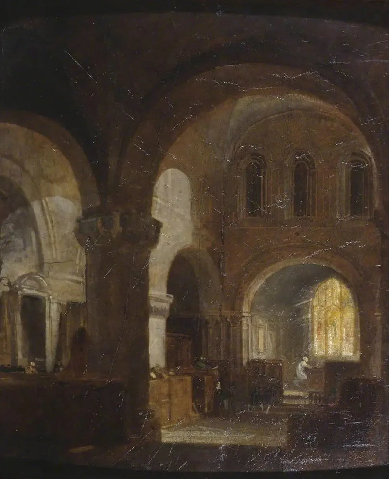 Interieur van een Romaanse Kerk - J. M. W. Turner