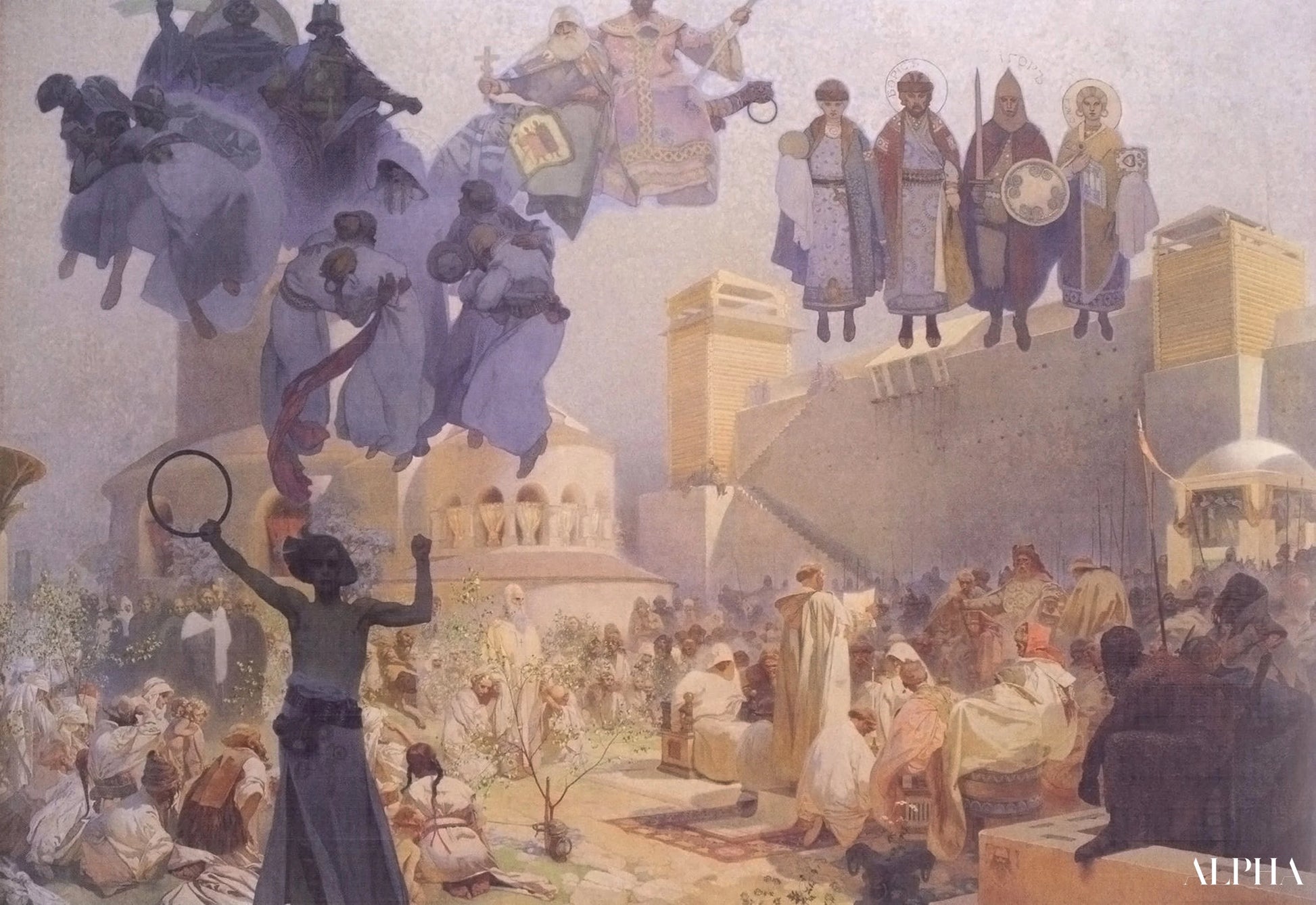 Inleiding tot de Slavische Liturgie - Mucha - Reproducties van hoogwaardige schilderijen en schilderijen