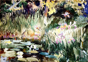 Iris en lelie - Frank Weston Benson