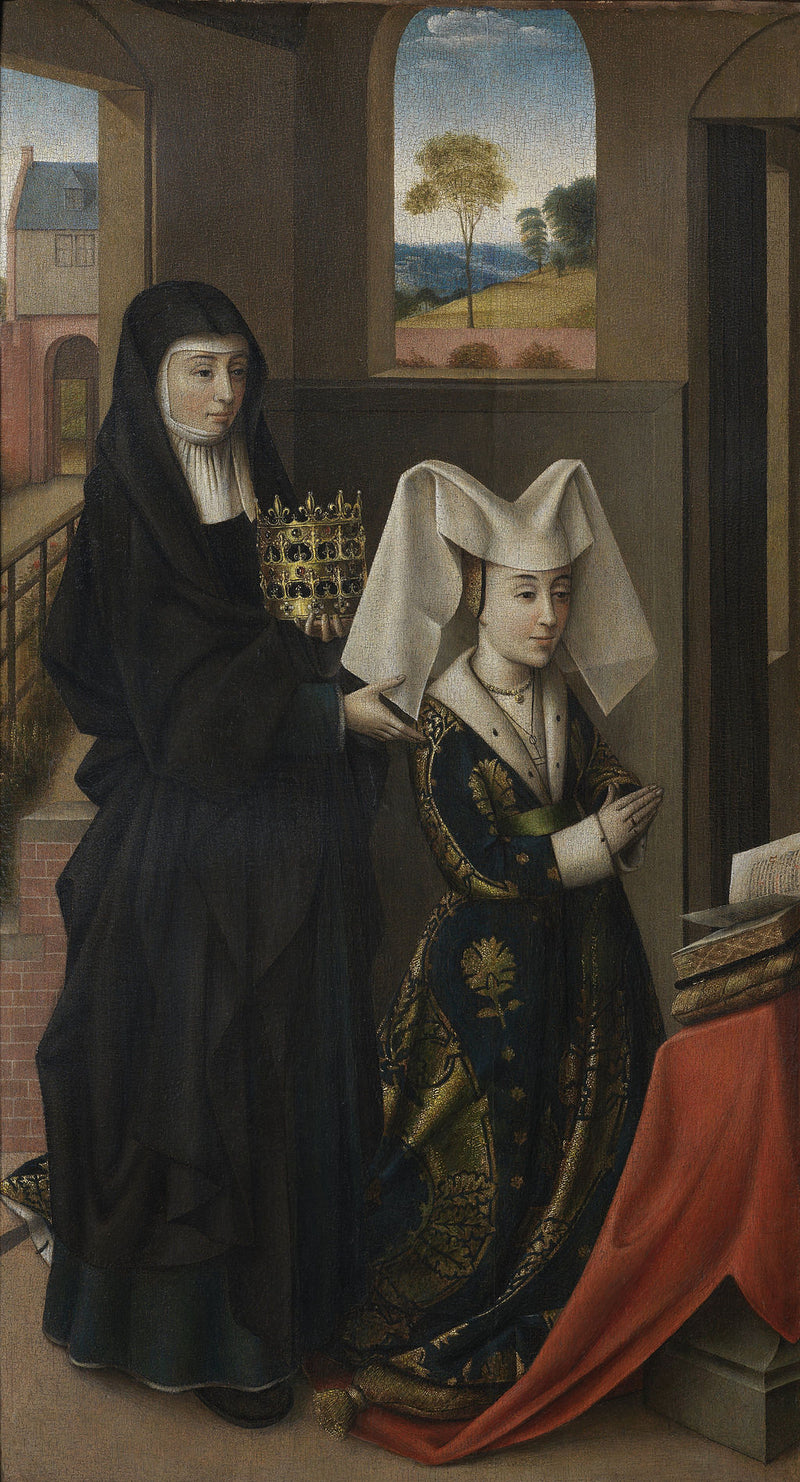Isabella van Portugal met Sint Elisabeth - Petrus Christus