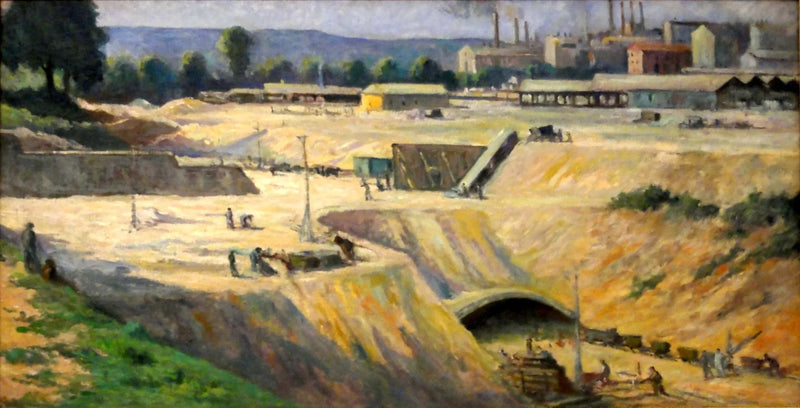 Issy-les-Moulineaux, bouwplaats voor de metro - Maximilien Luce