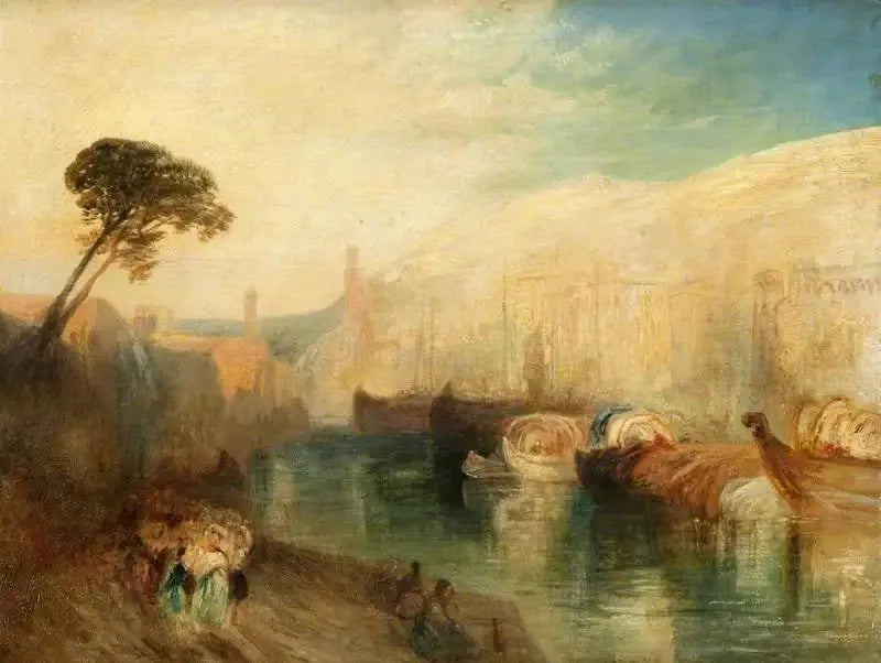 Italiaanse Scène met Botens en Figuren - J. M. W. Turner