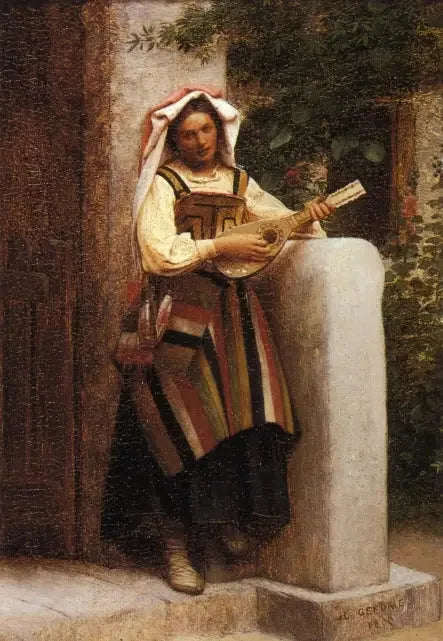 Italiaanse mandolinespeelster - Jean-Léon Gérôme