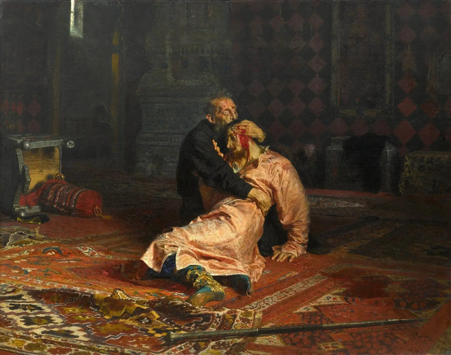 Ivan de Verschrikkelijke doodt zijn zoon - Ilya Repin