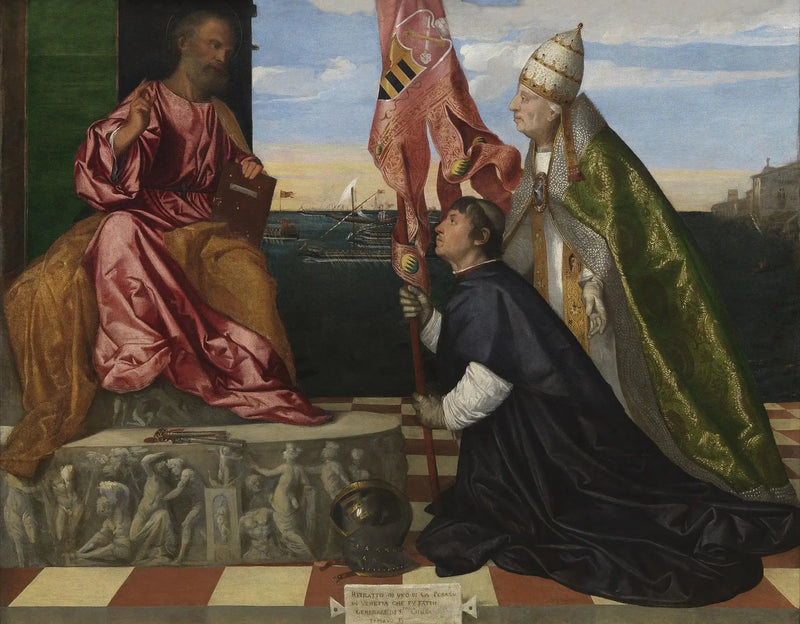 Jacopo Pesaro presenteert paus Alexander VI aan Sint-Pieter - Titian