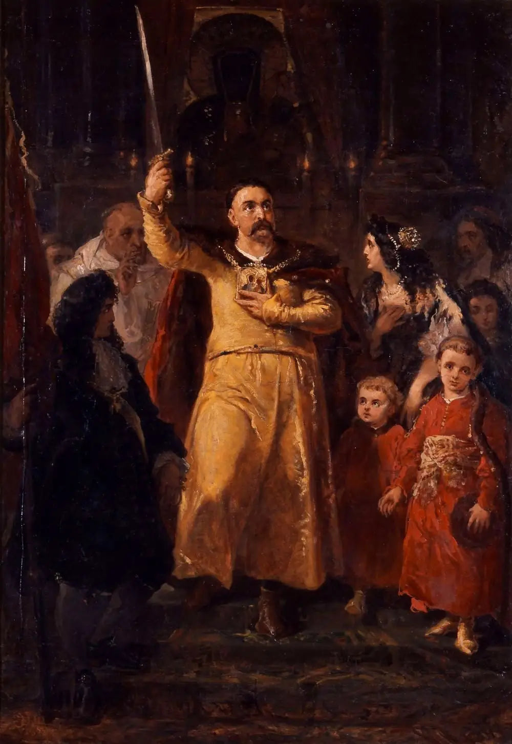 Jan III Sobieski składa ślub w Częstochowie (szkic) - Jan Matejko image 1 tableau peint à l’huile sur toile