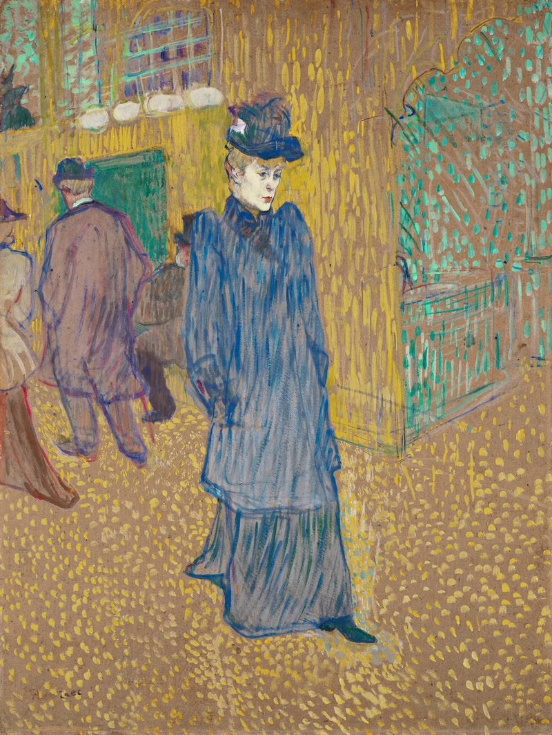 Jane Avril die het Moulin-Rouge verlaat - Henri de Toulouse-Lautrec