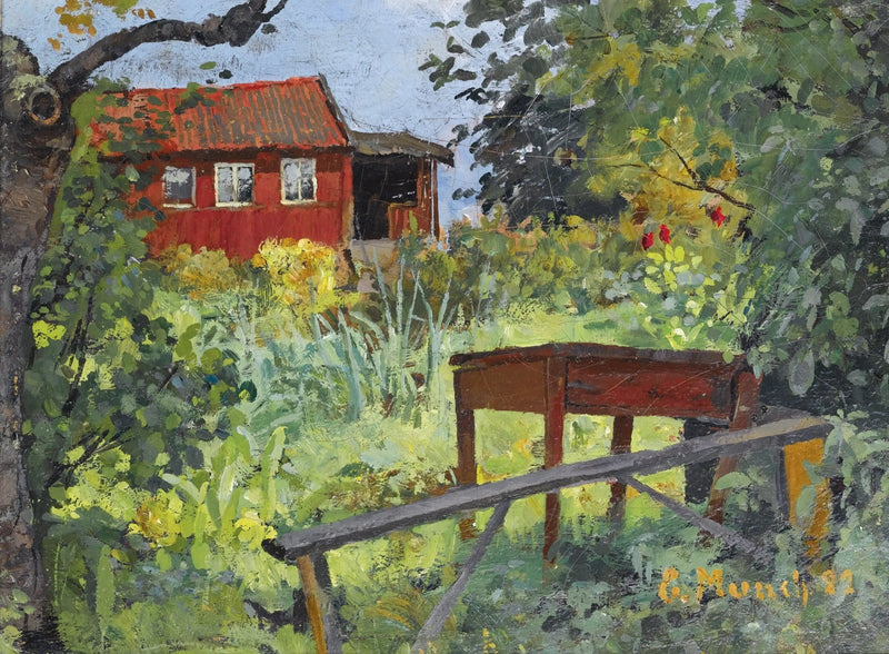 tuin bij het rode huis - Edvard Munch