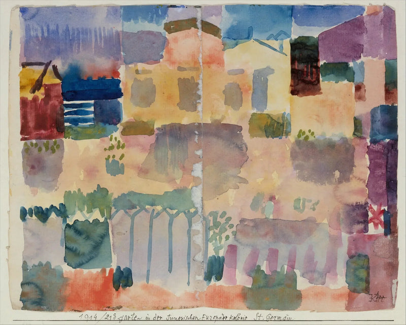 Tuin in Saint-Germain, de Europese wijk nabij Tunis - Paul Klee