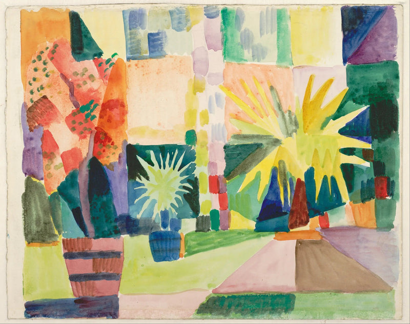 Tuin aan de oever van het Thunermeer - August Macke