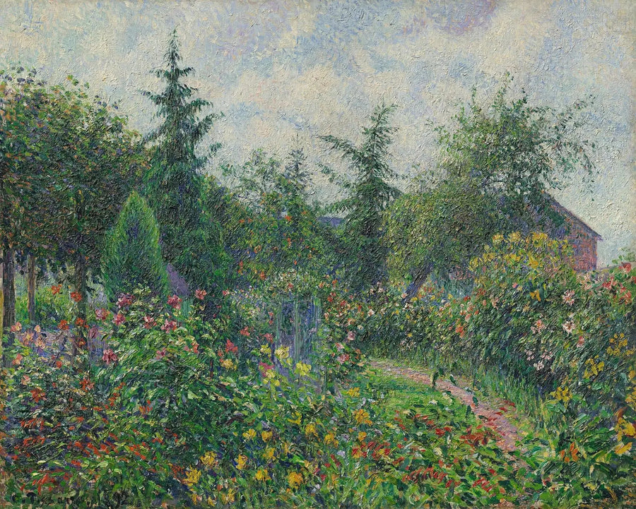 Tuin en kippenhok bij Octave Mirbeau, Les Damps - Camille Pissarro