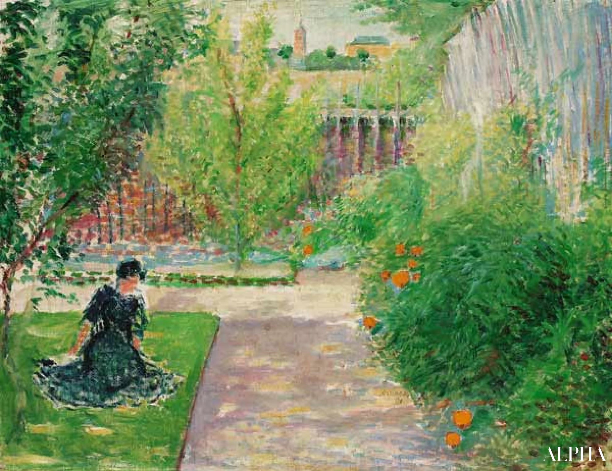 Jardin Sonniger - August Macke - Reproducties van schilderijen en hoogwaardige schilderijen