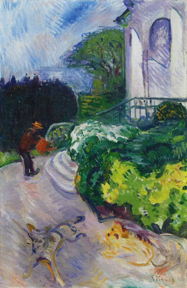Deense tuinman de tuin van Dr. Linde - Edvard Munch