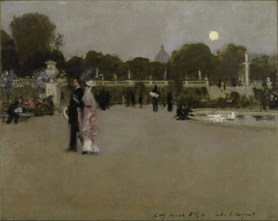 Tuinen van Luxemburg bij schemering - John Singer Sargent