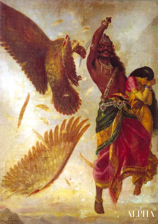 Jatayu Vadham - Ravi Varmâ - Reproductions de tableaux et peintures haut de gamme