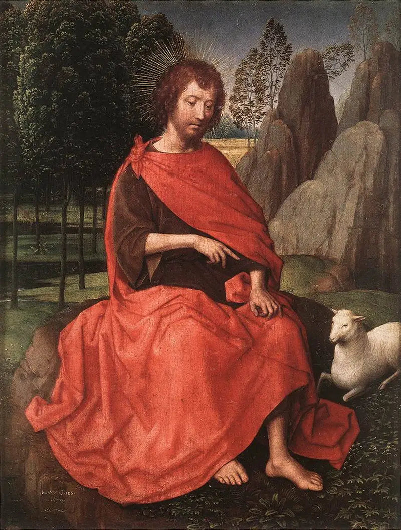 Jean de Baptiste (voorzijde); een schedel (achterzijde) - Hans Memling