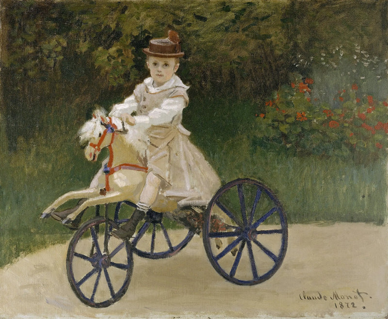 Jean Monet (1867-1913) op zijn hobbypaard - Claude Monet