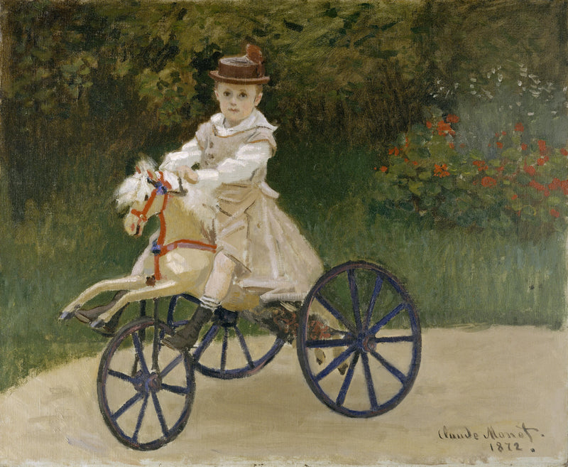 Jean Monet op zijn paardendriewieler W238 - Claude Monet