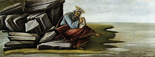 Jean op Patmos - Sandro Botticelli - Reproducties van schilderijen en hoogwaardige schilderkunst