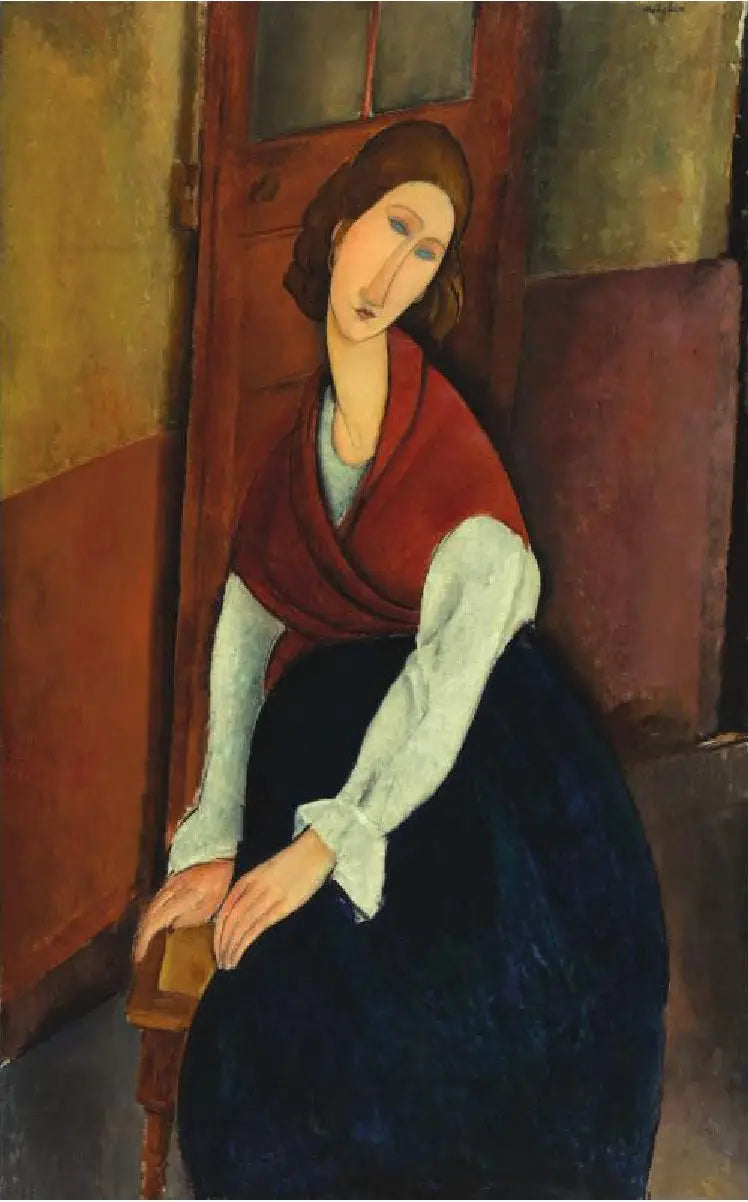 Jeanne Hébuterne voor een deur - Amedeo Modigliani