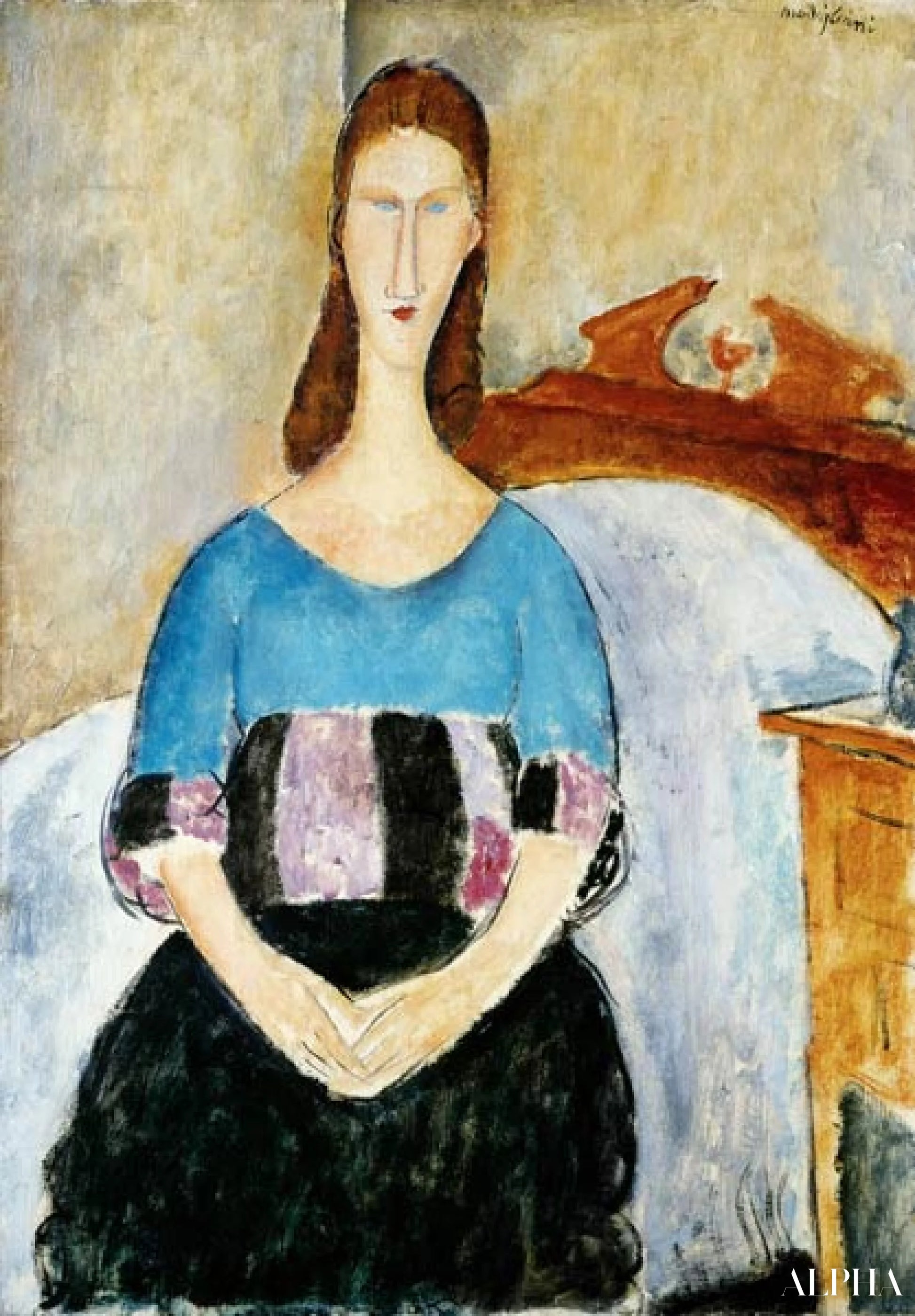 Jeanne Hébuterne in trui - Amedeo Modigliani - Hoogwaardige reproducties van schilderijen en doeken