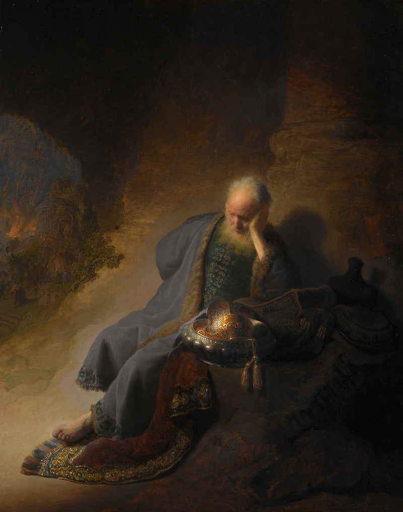 Jeremia die huilt om de vernietiging van Jeruzalem - Rembrandt