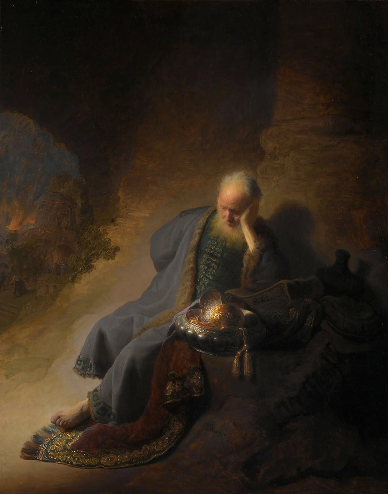 Jeremia die huilt om de vernietiging van Jeruzalem - Rembrandt