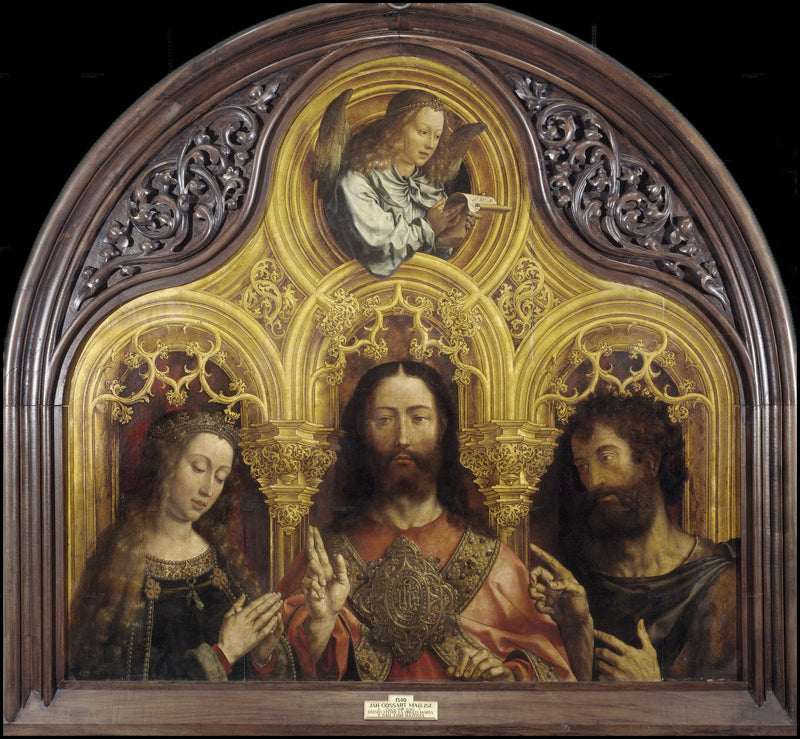Jezus Christus tussen de Maagd Maria en Johannes de Doper - Jan Gossaert