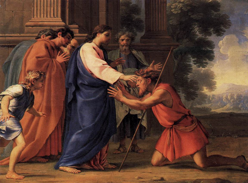 Jezus Christus geneest de blinde - Eustache Le Sueur