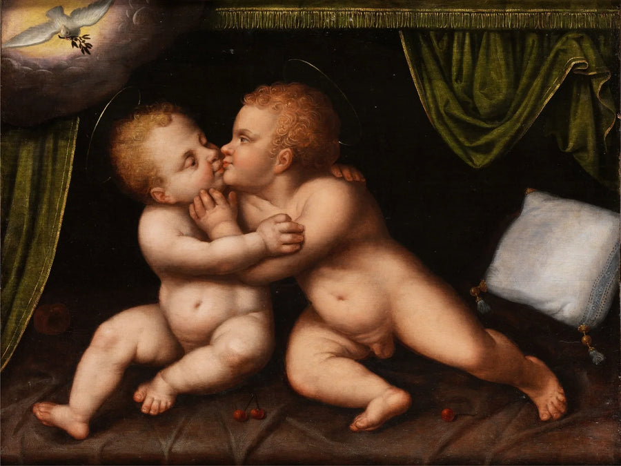 Jezus en Johannes de Doper kinderen - Joos van Cleve
