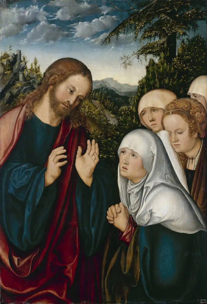 Jezus neemt afscheid van zijn moeder - Lucas Cranach de Oudere