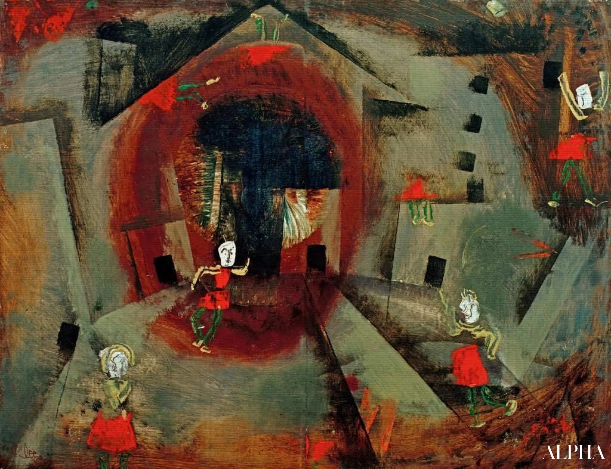 Dansspel van de Rode Tunieken - Paul Klee - Reproducties van schilderijen en hoogwaardige schilderijen
