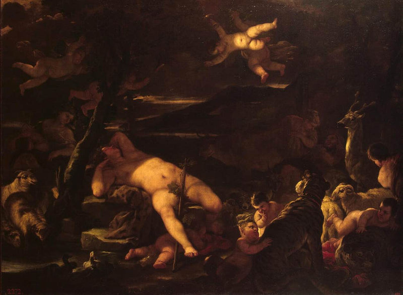 Jonge Bacchus slapend - Luca Giordano