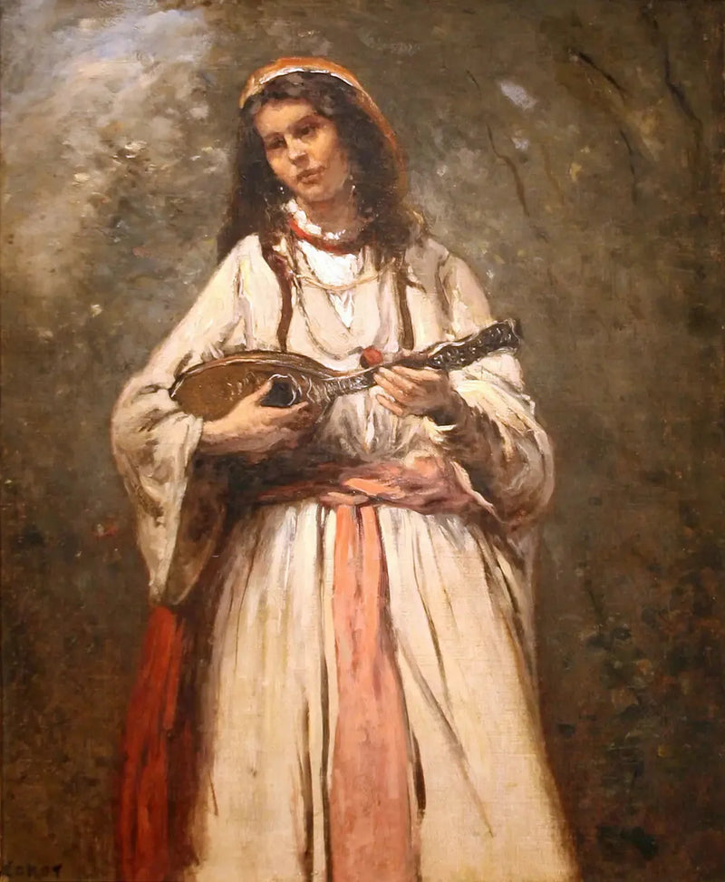 Jonge Bohemien met de mandoline - Jean-Baptiste Camille Corot