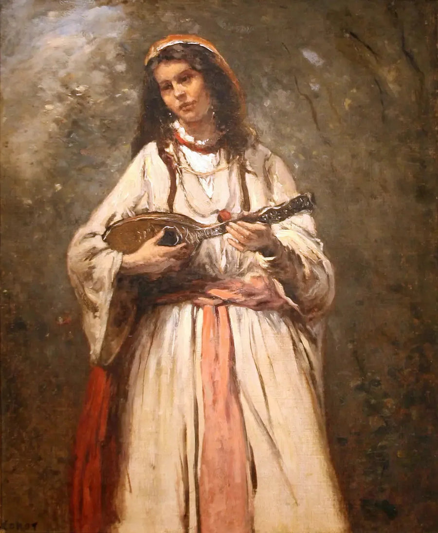 Jonge Bohemien met de mandoline - Jean-Baptiste Camille Corot