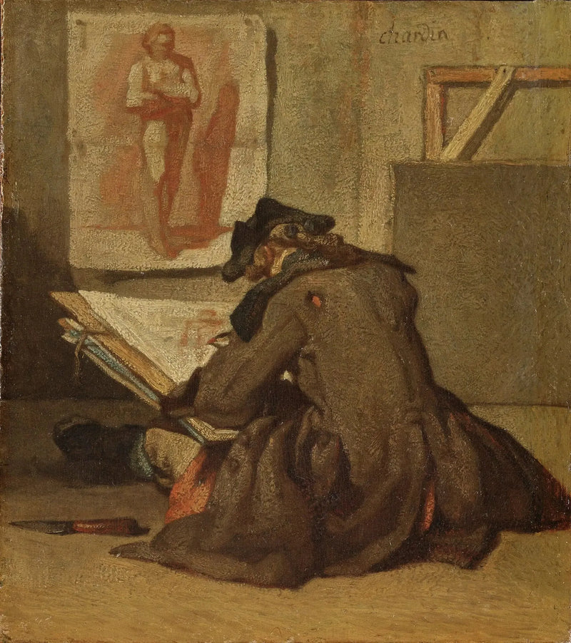 Jong student tekenend - Jean Simeón Chardin
